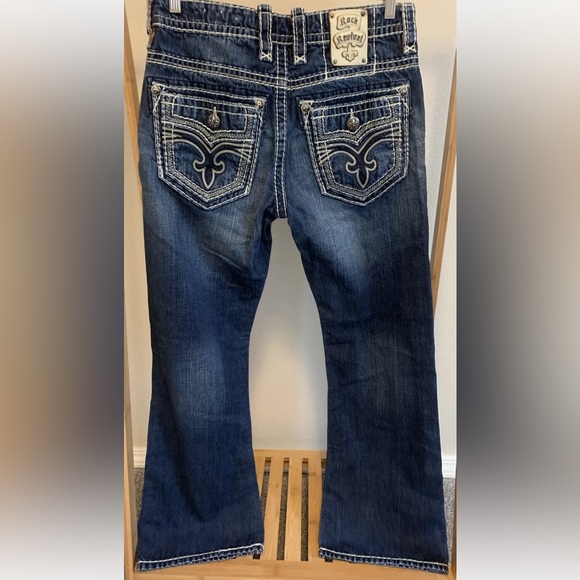 Rock Revival Men’s Bruno Boot Cut 32 Denim Blue Jeans Dark Wash (32x30) - Picture 9 of 15